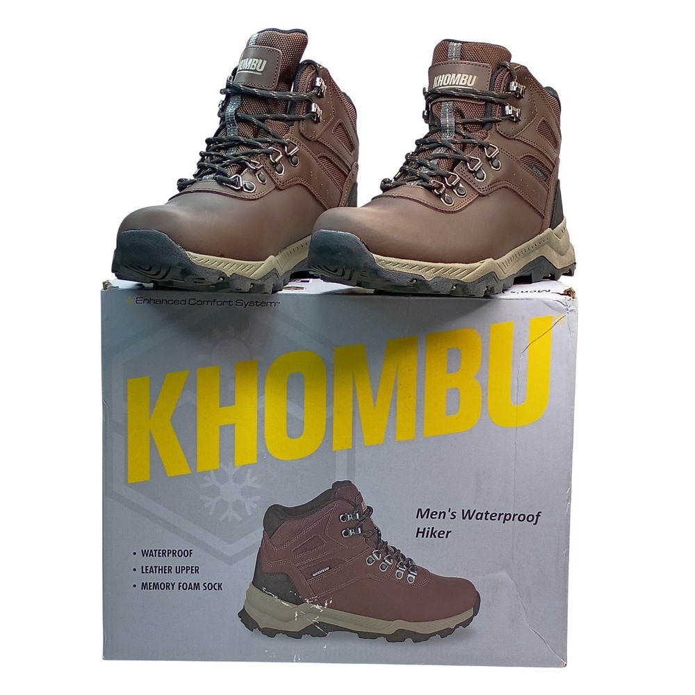 Khombu Kenny Hiker Men Size 10 Brown Waterproof Leather Boots
